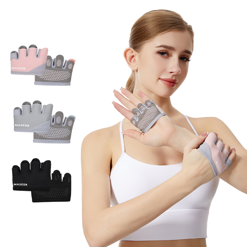 Yoga In Fitness - Pair of Fitness Fingerless Gloves: Anti-Blister