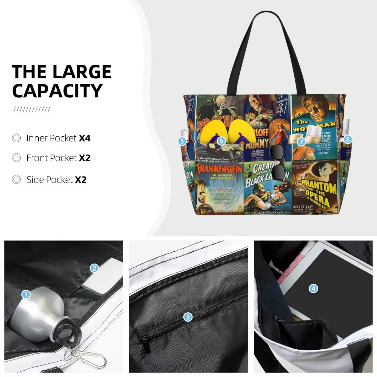 Universal Monsters Beach Tote  - Yoga Fitness Tote ulasan dan harga