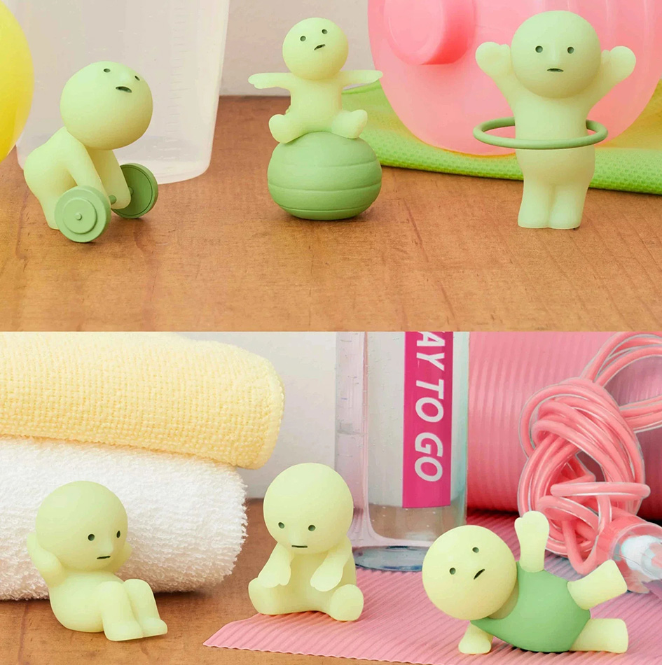 Hot Glow In The Dark Mini Figu - Yoga Fitness First ulasan dan harga