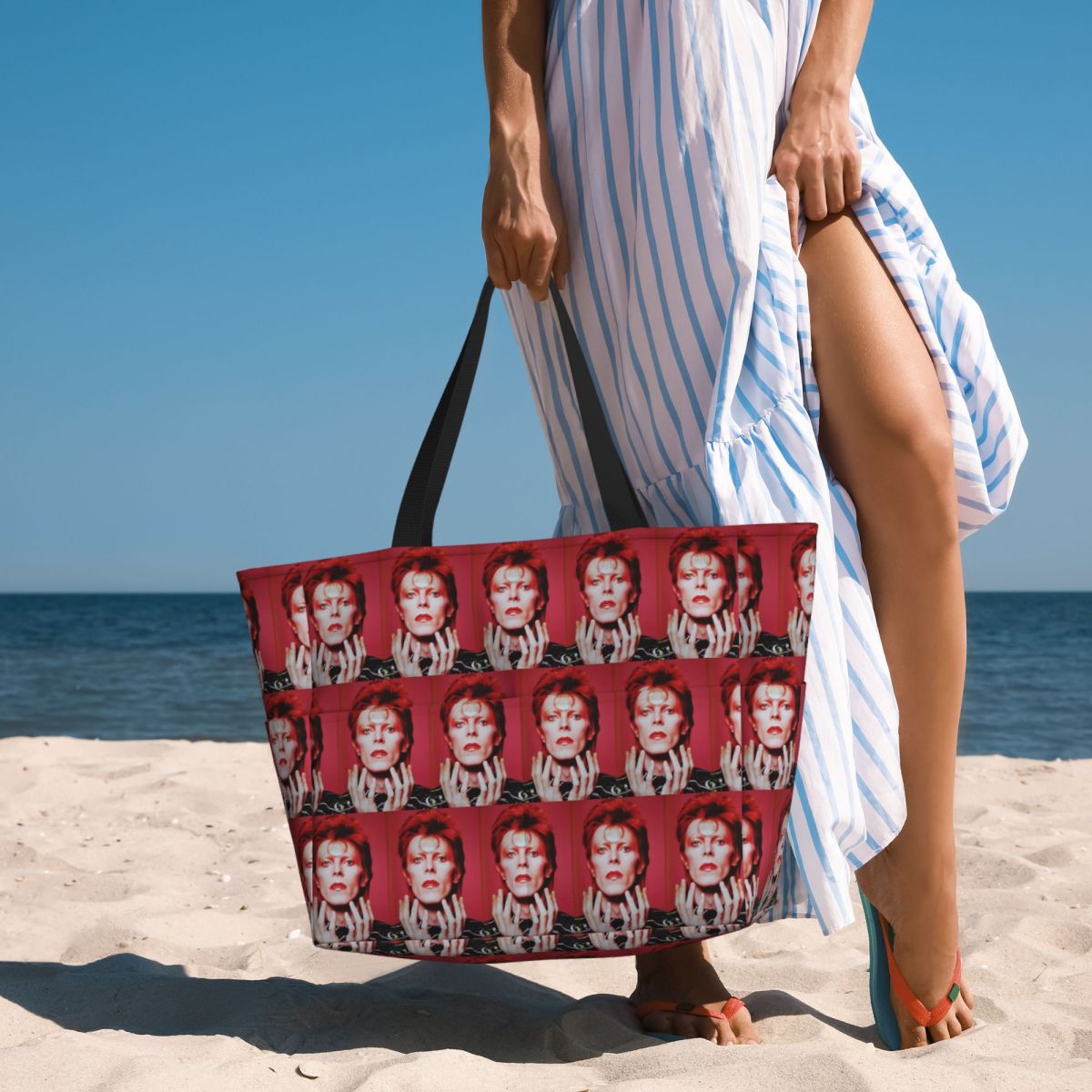 Davids Bowied Beach Tote Bag S - Yoga Fitness Tote ulasan dan harga