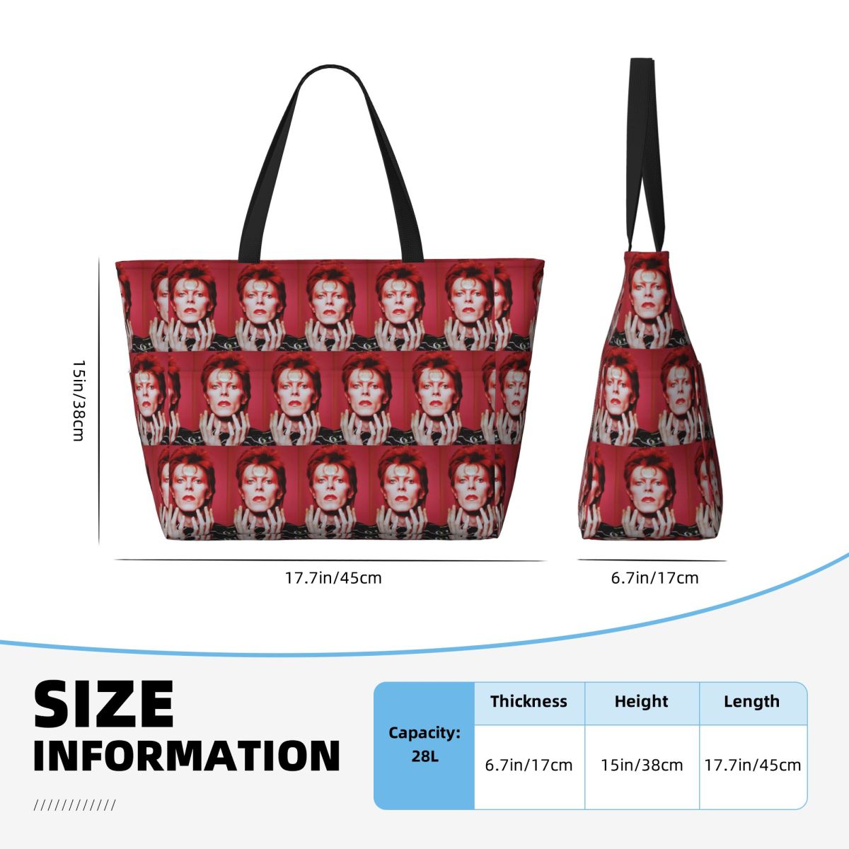 Davids Bowied Beach Tote Bag S - Yoga Fitness Tote ulasan dan harga