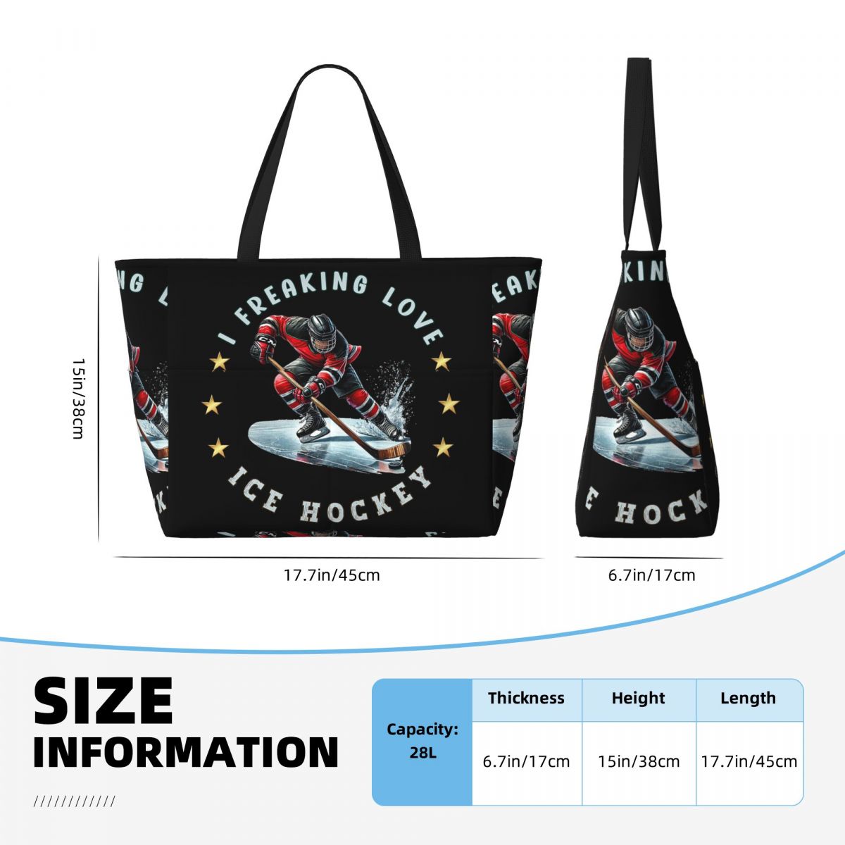 I Freaking Love Ice Hockey Bea - Yoga Fitness Tote ulasan dan harga