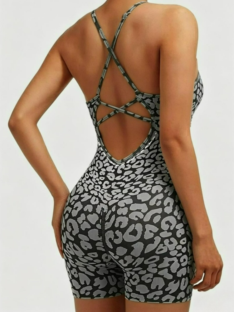 Fashion Casual Leopard Printed - Yoga Overall Fitness ulasan dan harga