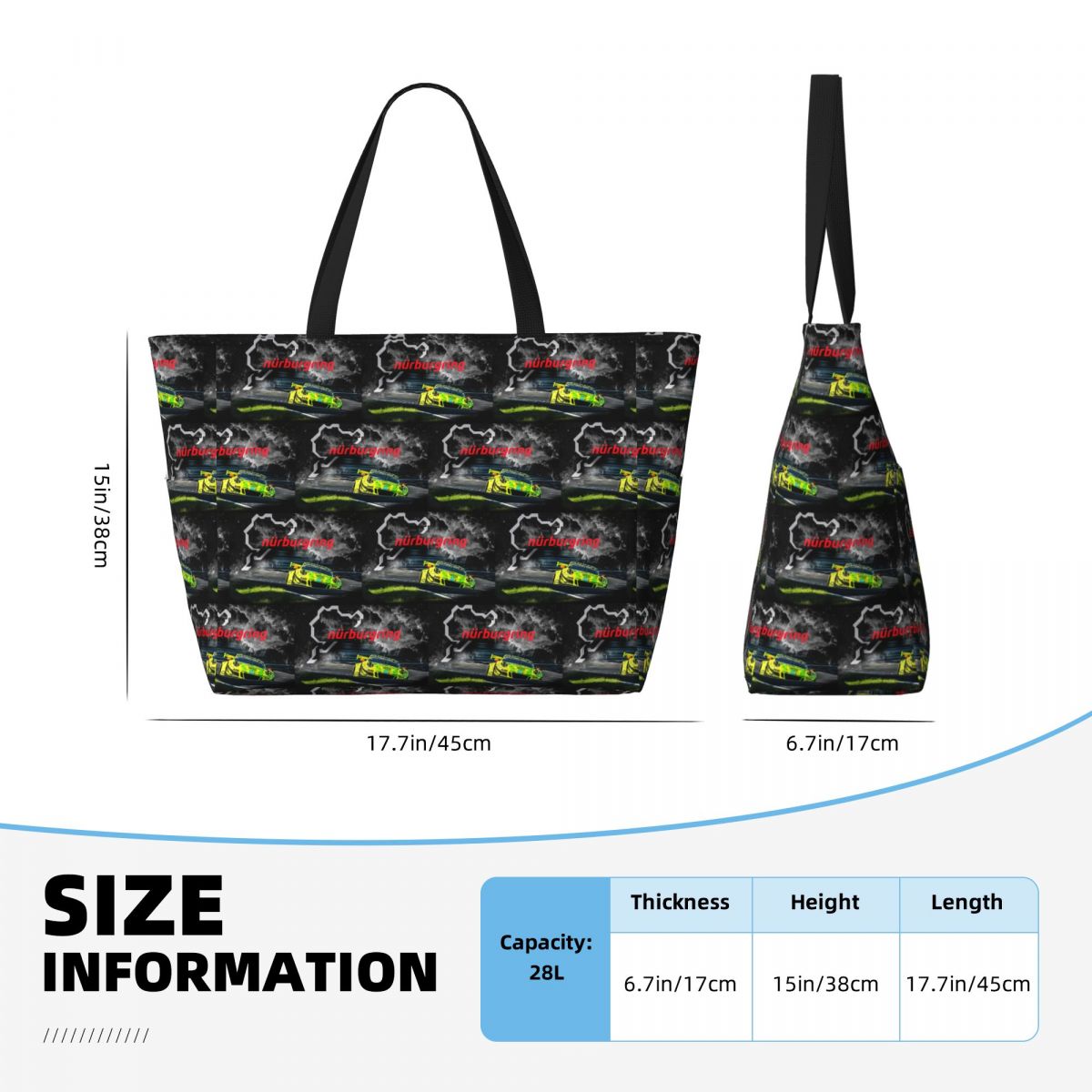 Nurburgring Print Beach Tote B - Yoga Fitness Tote ulasan dan harga