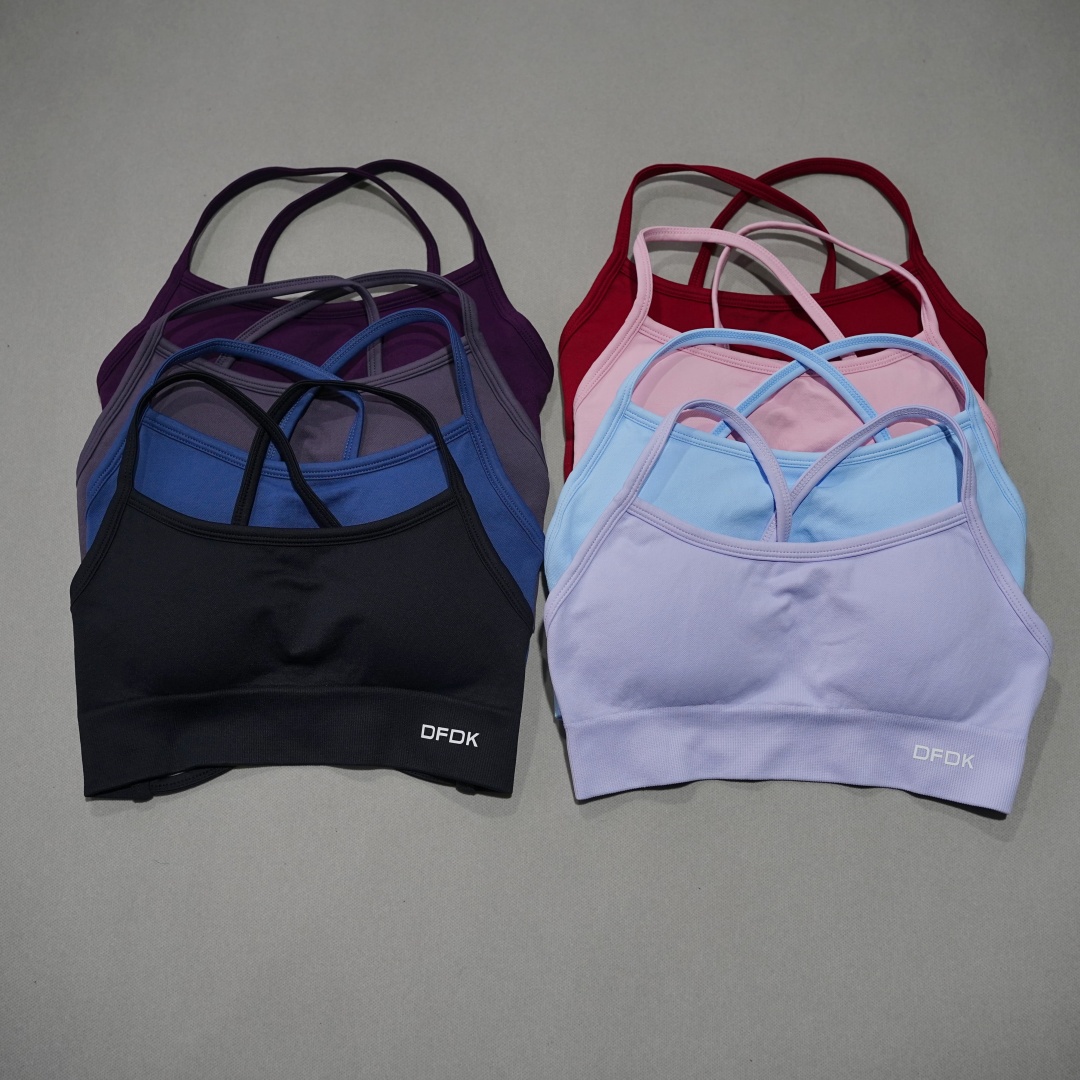 DFDK Ribbed Seamless Cross Bac - Yoga Fitness Stretching ulasan dan harga